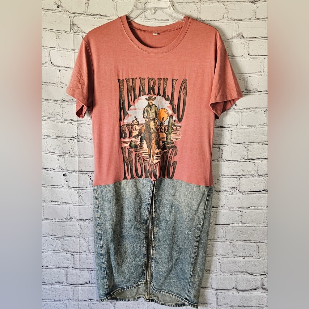 Western T-shirt Open Tunic Sz Small - Picture 2 of 5